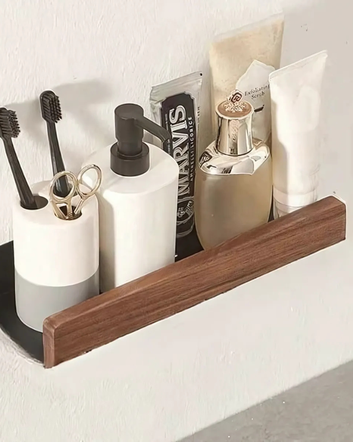 Mid-Century Wooden Shelf — view 1